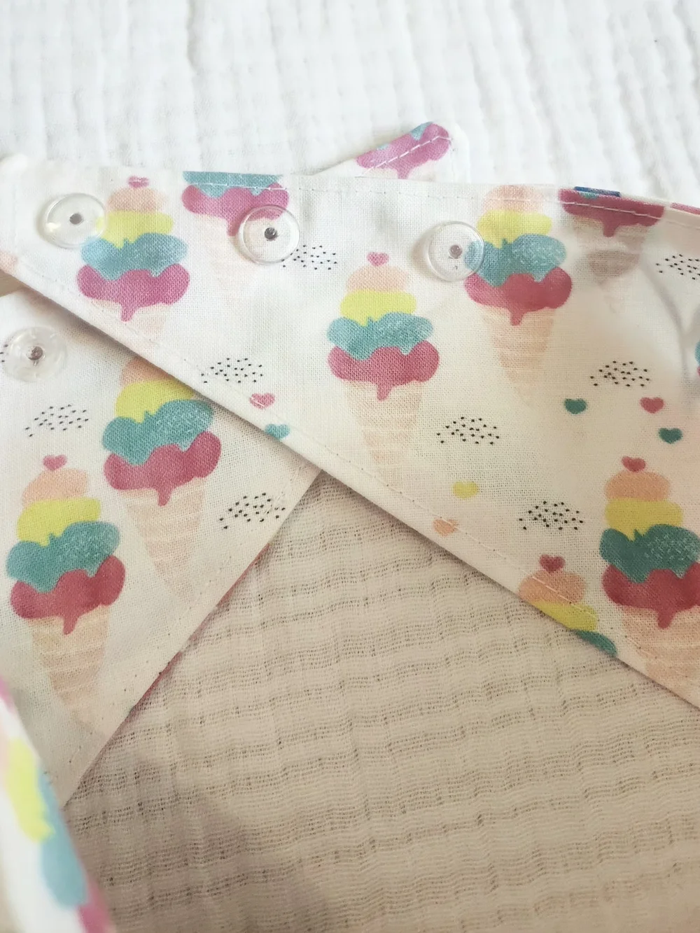 Naughty Paws XL Reversible Dog Bandana Floral/Ice Cream Cone Print